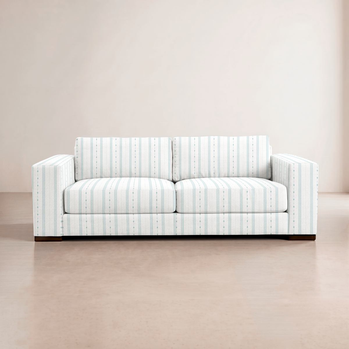 The Christopher Sofa in Pearl's Haven Spring Blue Stripes