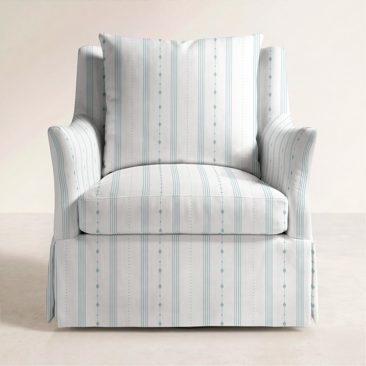 The Eleanor Chair in Pearl's Haven Spring Blue Stripes