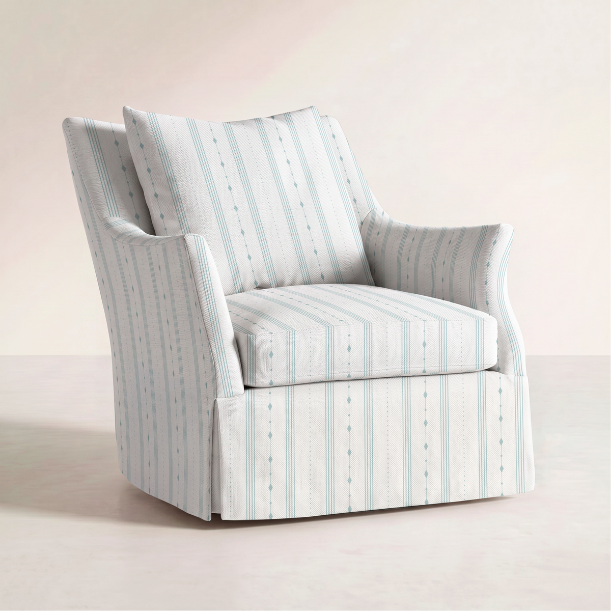 The Eleanor Chair in Pearl's Haven Spring Blue Stripes