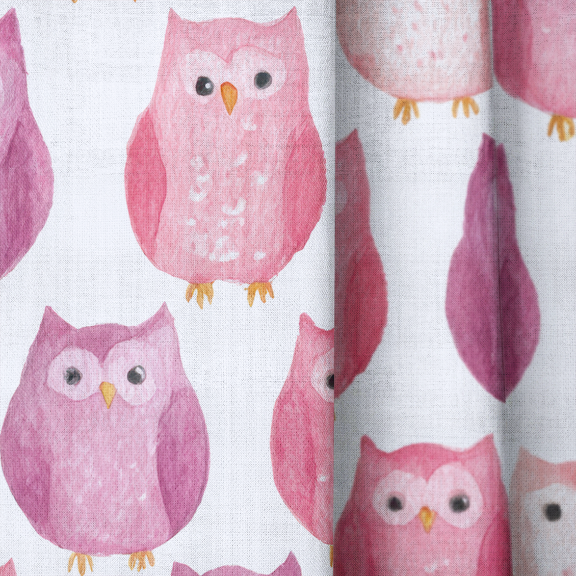 Blush Owls - Drapery — close up