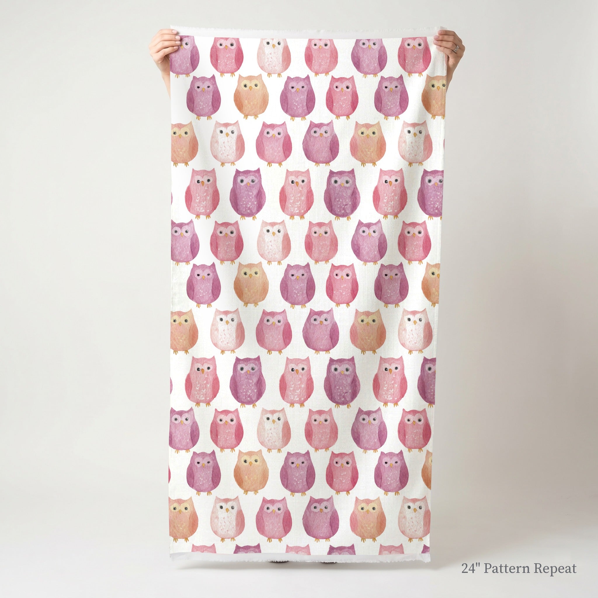 Blush Owls Fabric by the Yard