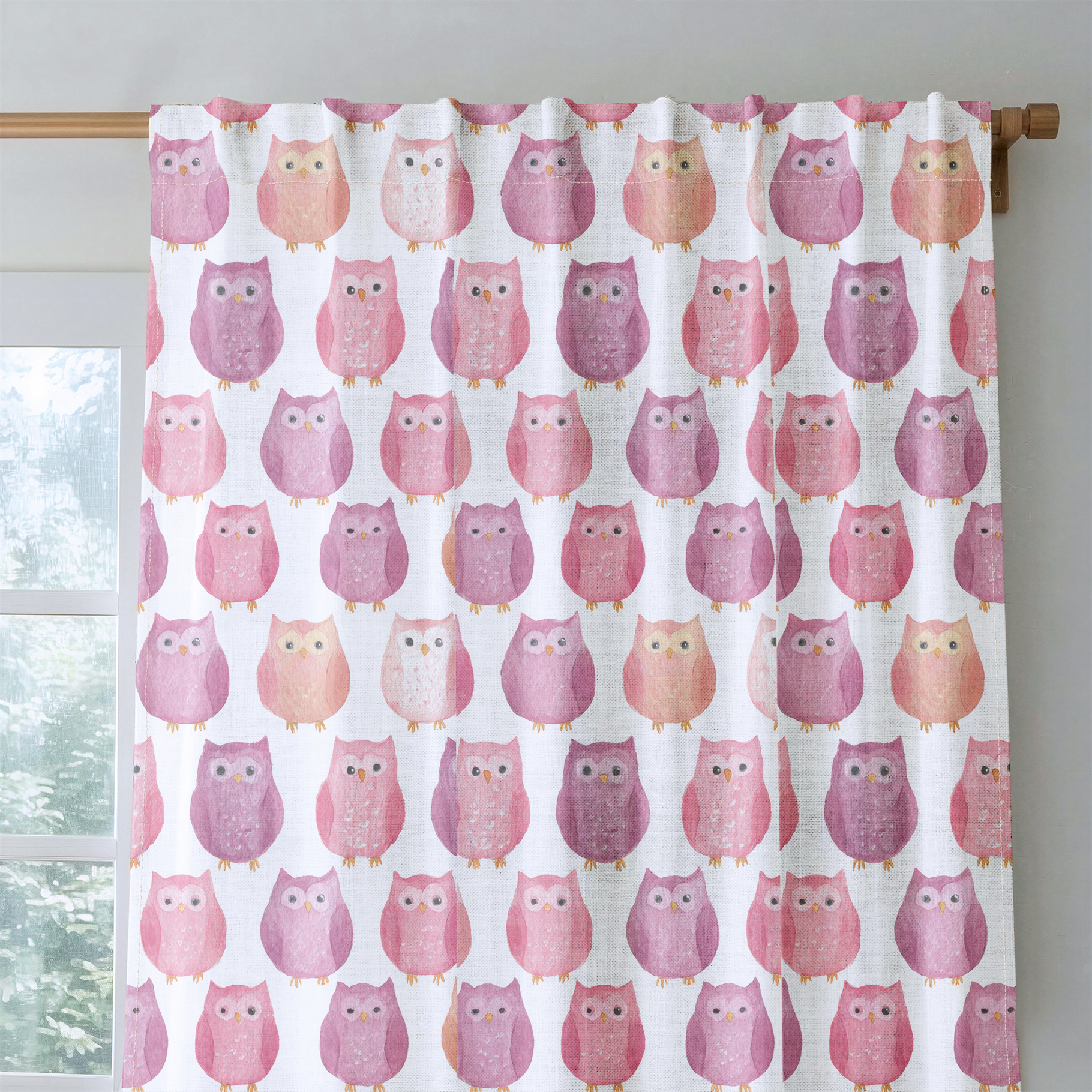 Blush Owls - Drapery — rod