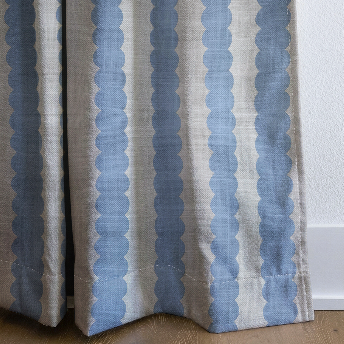 Blueberry Stripes - Drapery — corner closeup