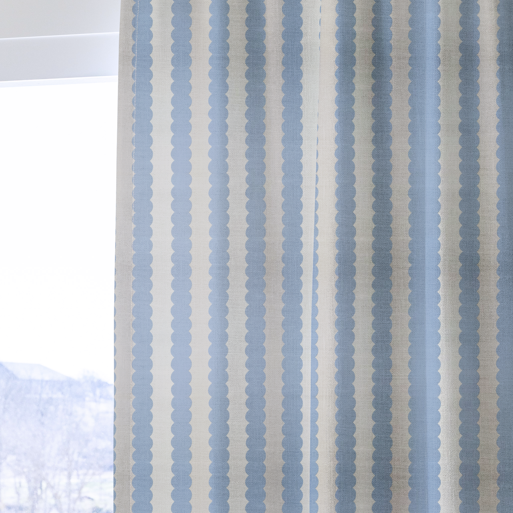 Blueberry Stripes - Drapery — one panel
