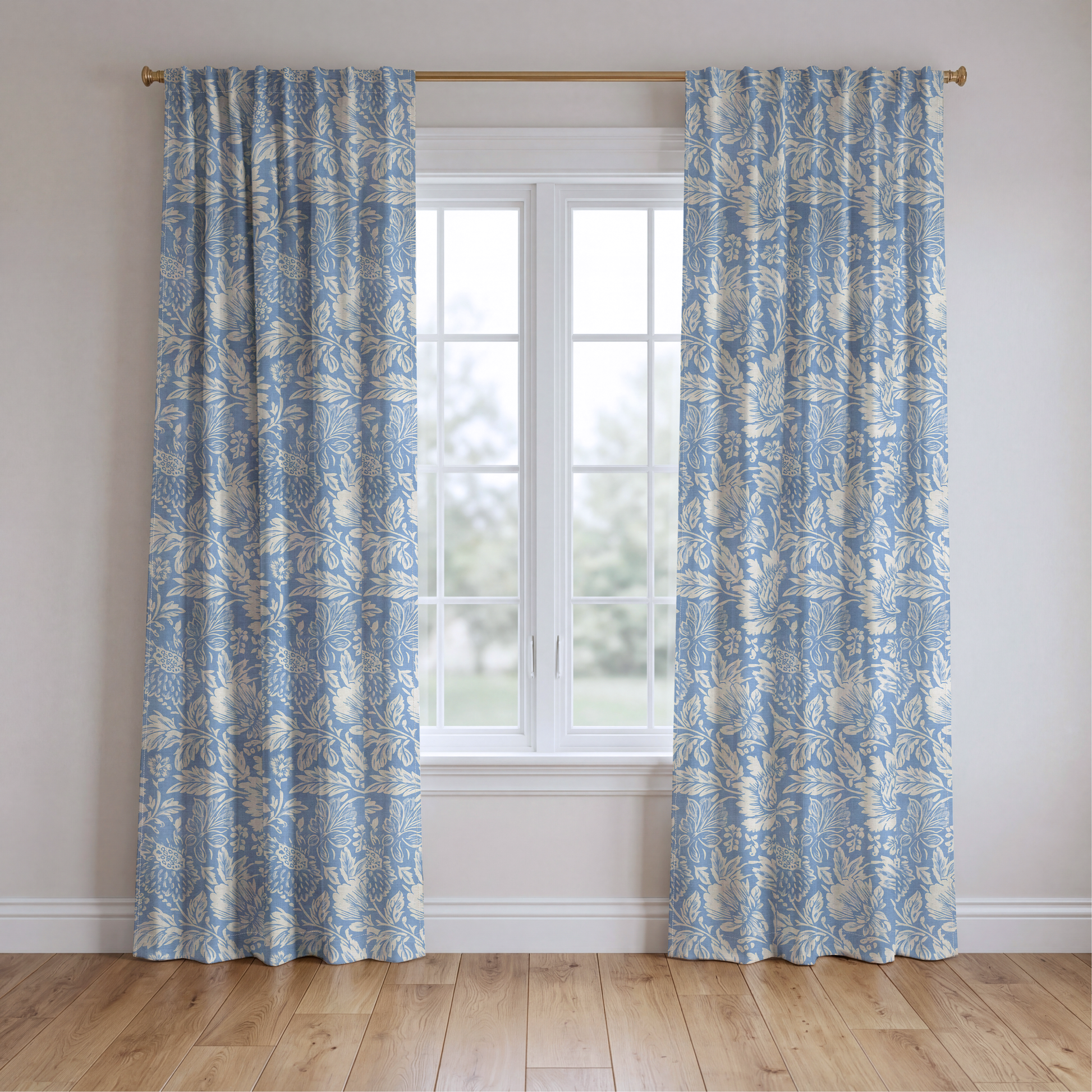 Bluewood Grove - Drapery — two panels