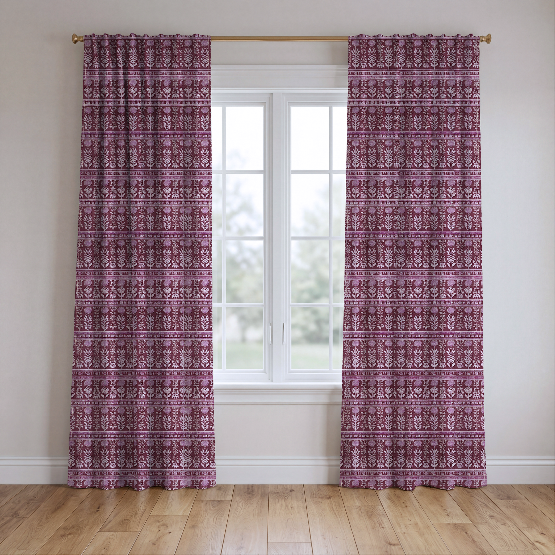 Heather on the Hill - Drapery — two panels