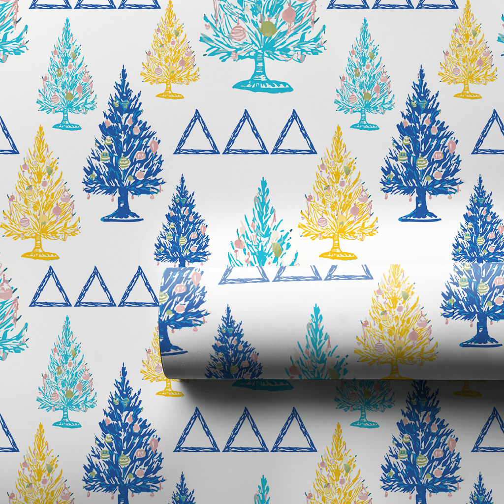 Festive Tri Trees - Wrapping Paper
