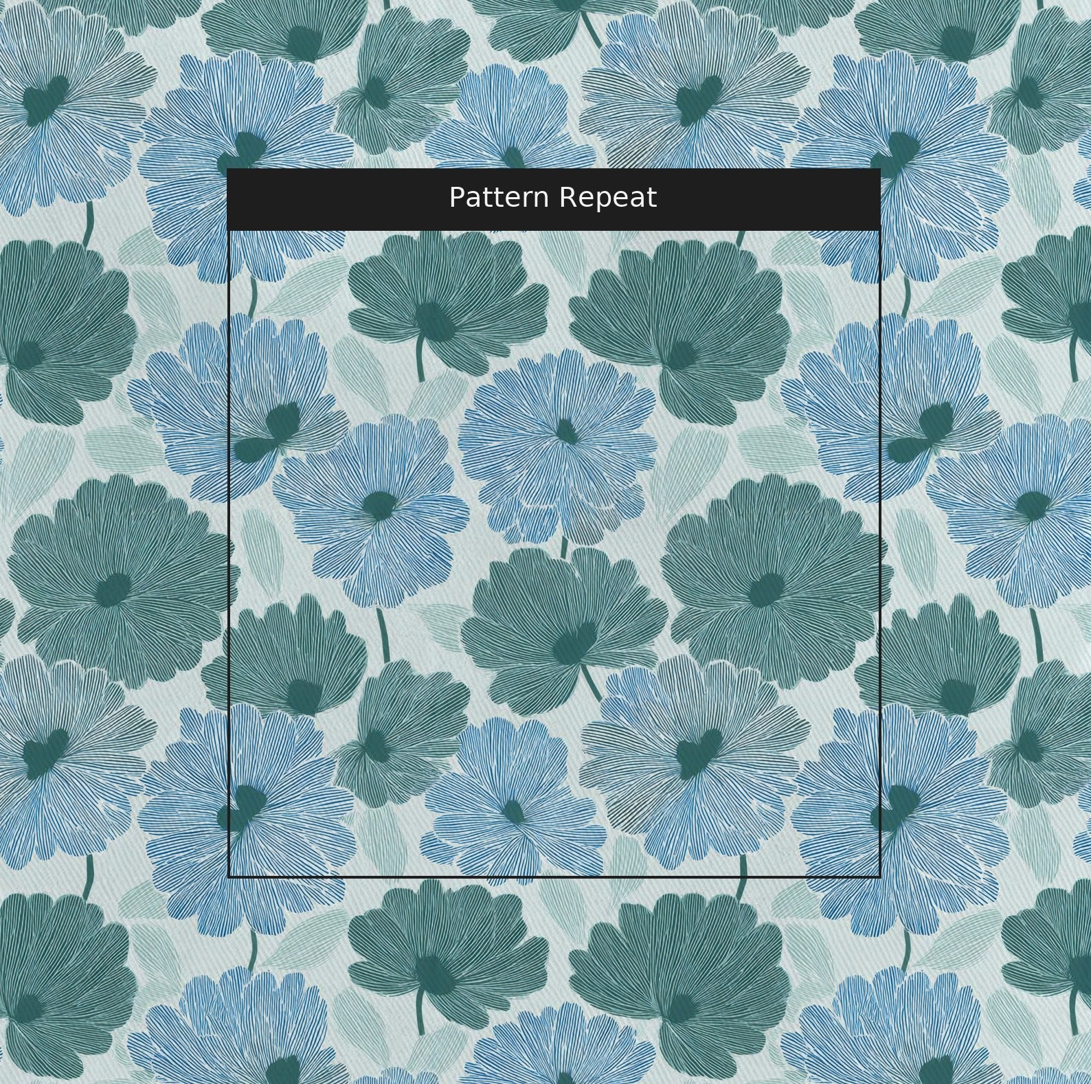 Blue My Robyn Fabric by the Yard — pattern repeat