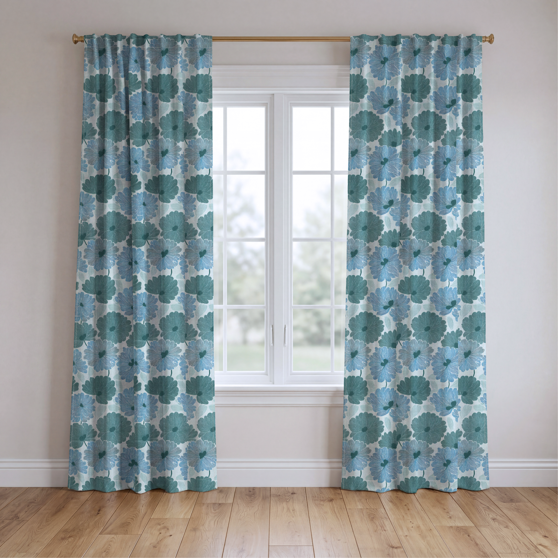 Blue My Robyn - Drapery — two panels