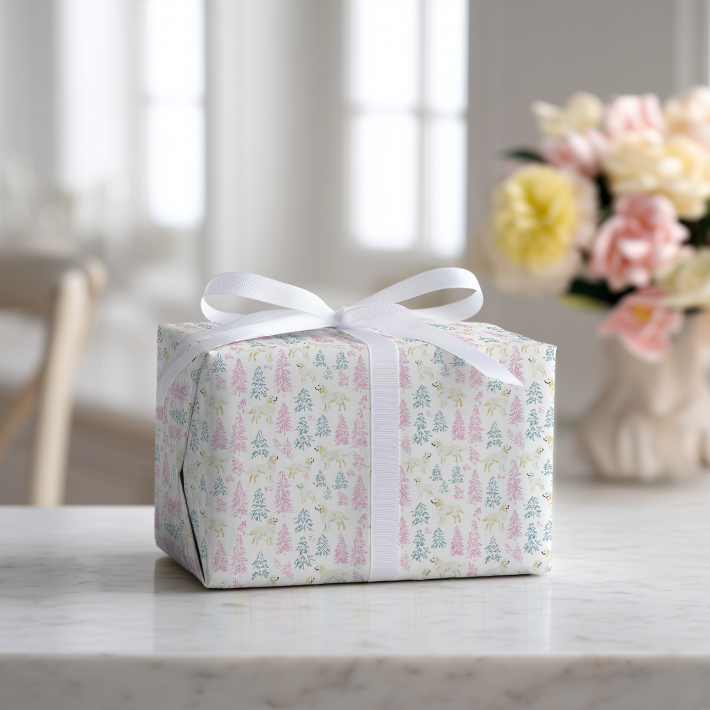 Pastel Golden Holiday - Wrapping Paper
