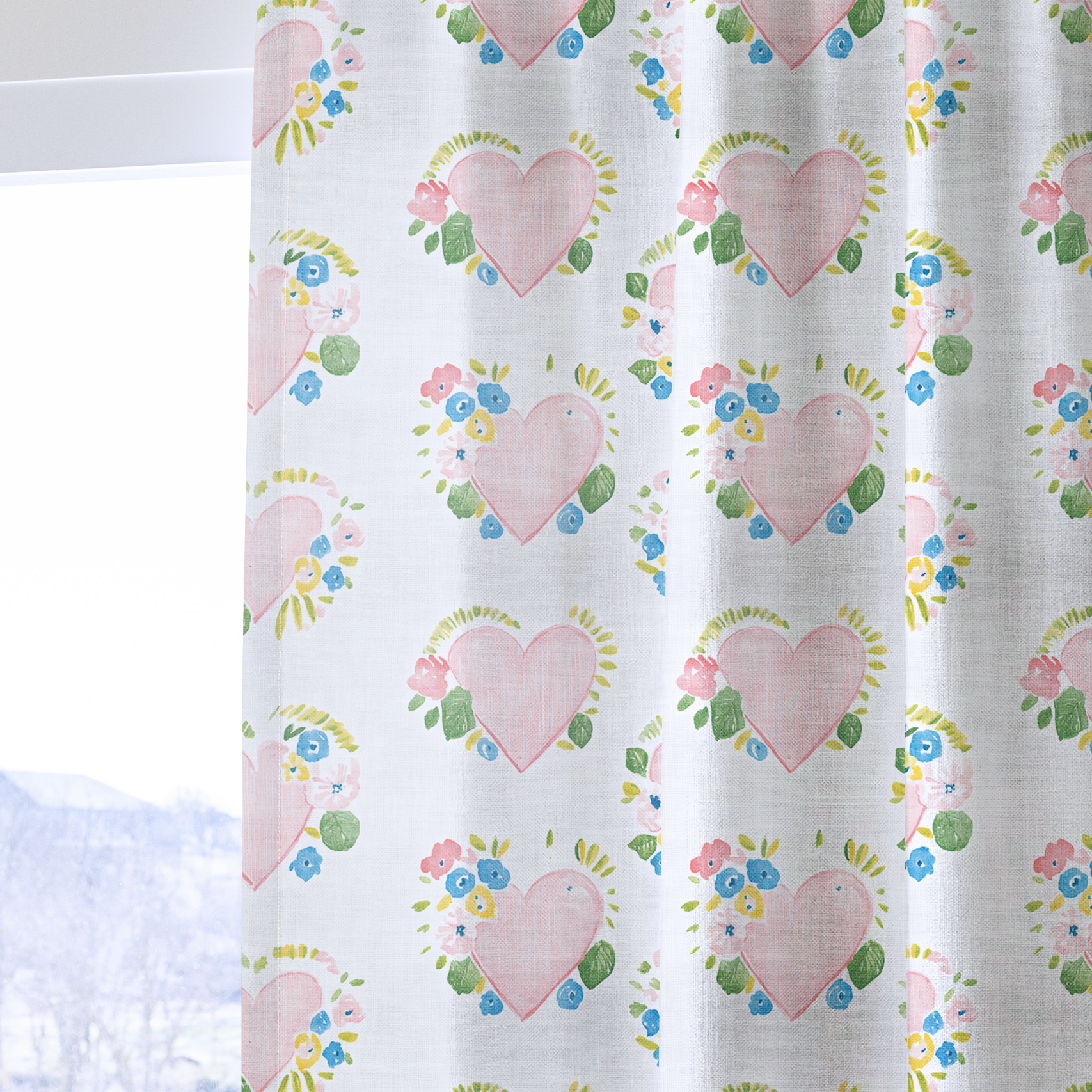 Rosabella Hearts - Drapery — one panel