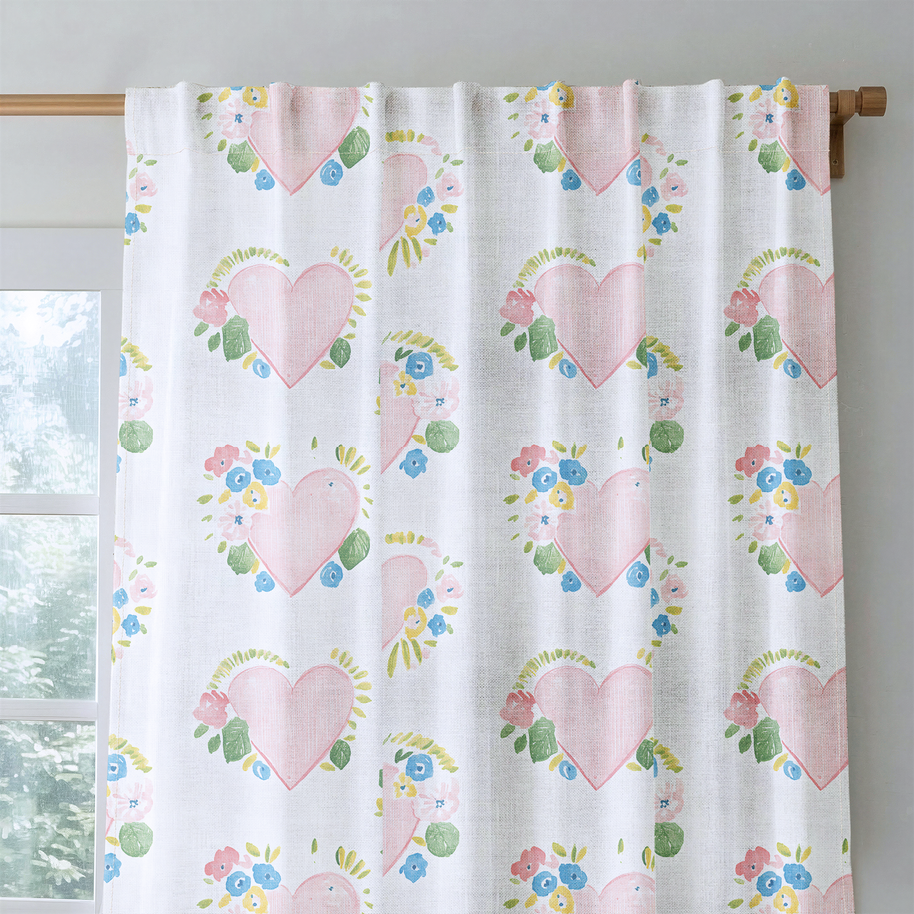 Rosabella Hearts - Drapery — rod