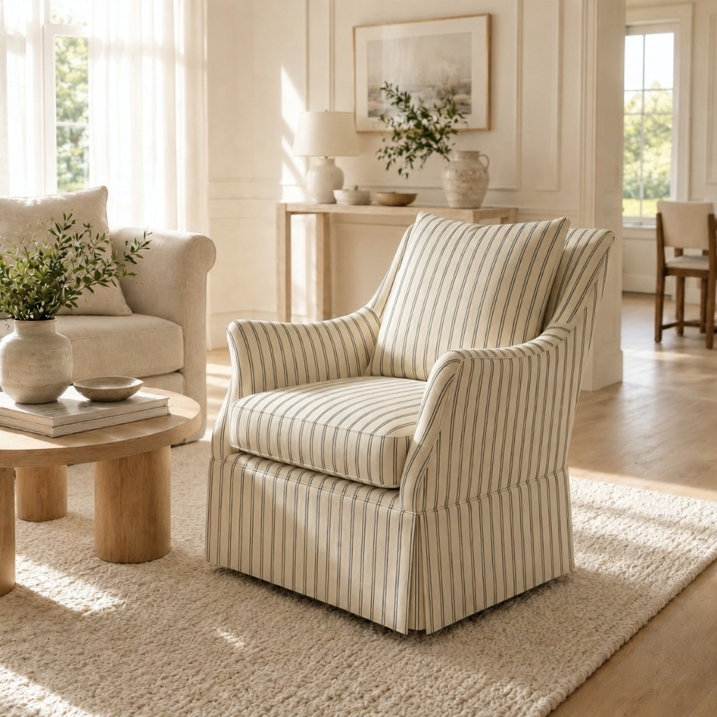 The Eleanor Chair in Jude Pinstripe