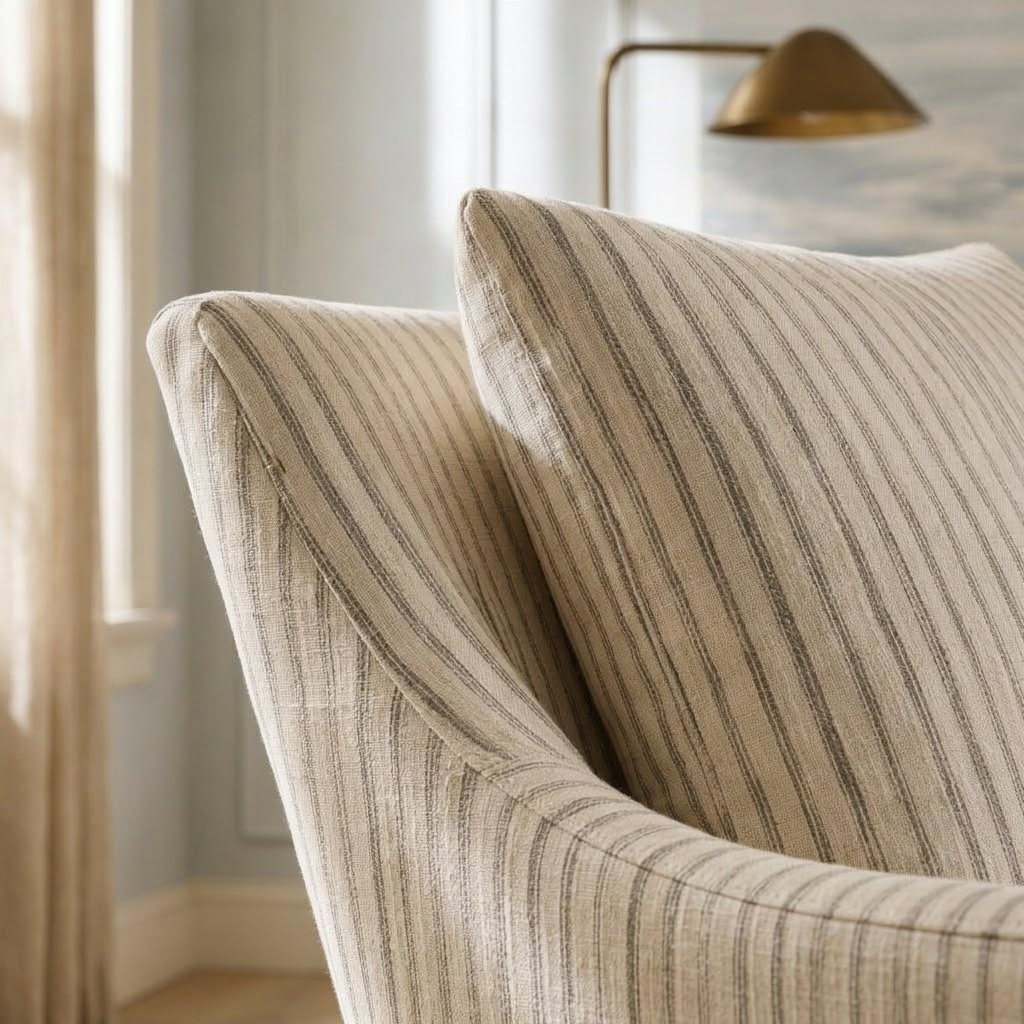 The Eleanor Chair in Jude Pinstripe