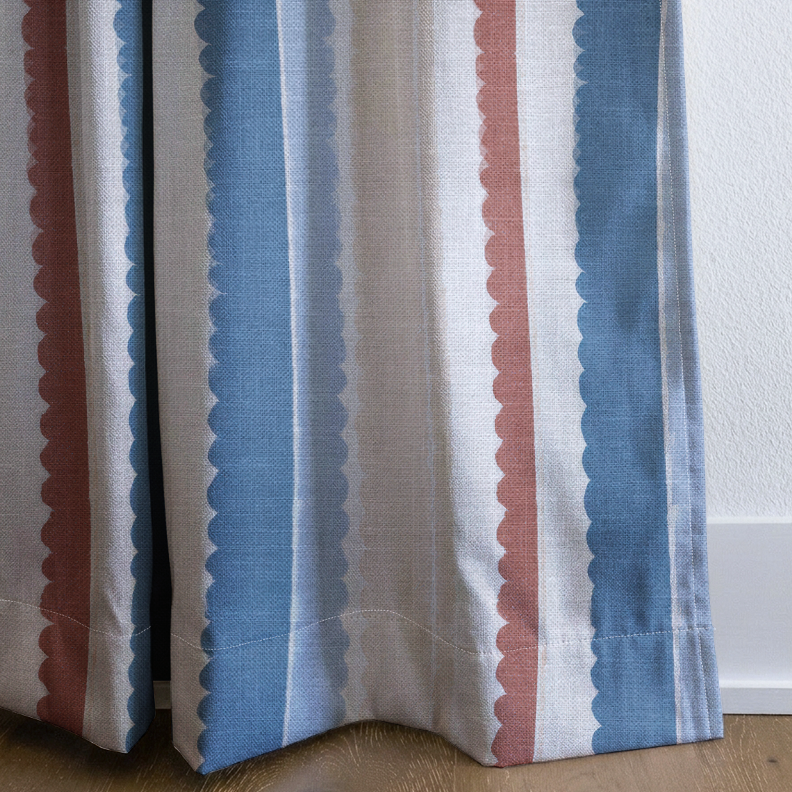 Harbor Stripe - Drapery — corner closeup