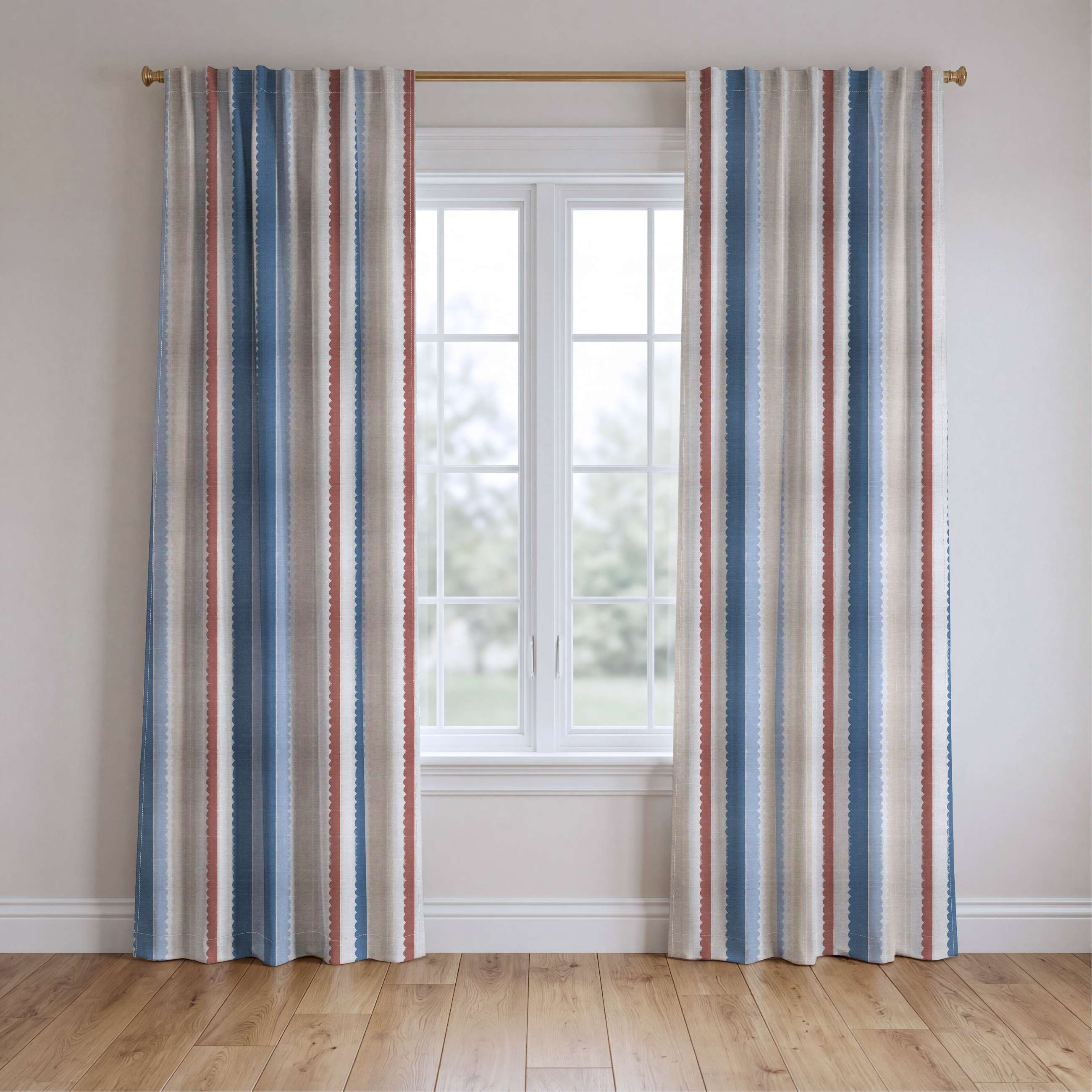 Harbor Stripe - Drapery — two panels