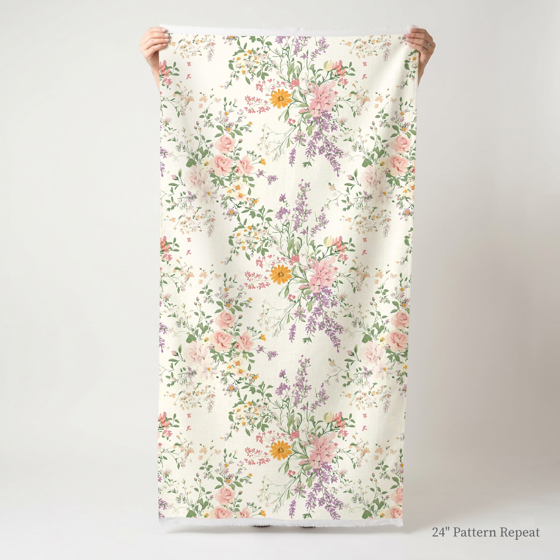 Lavender Lace Fabric by the Yard