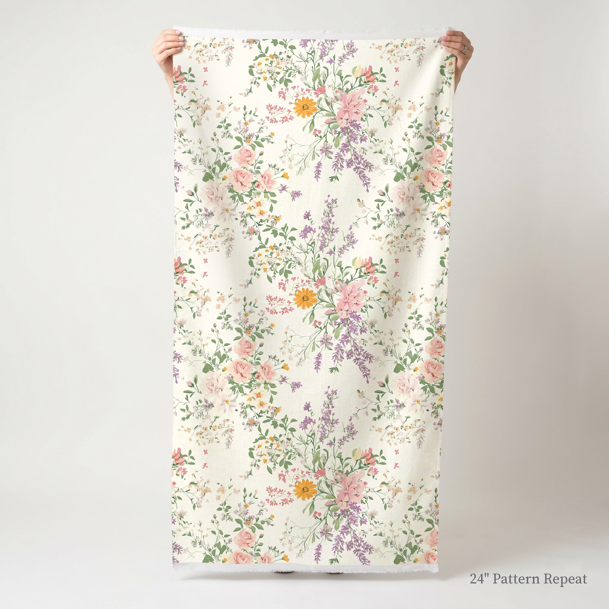 Lavender Lace Fabric by the Yard