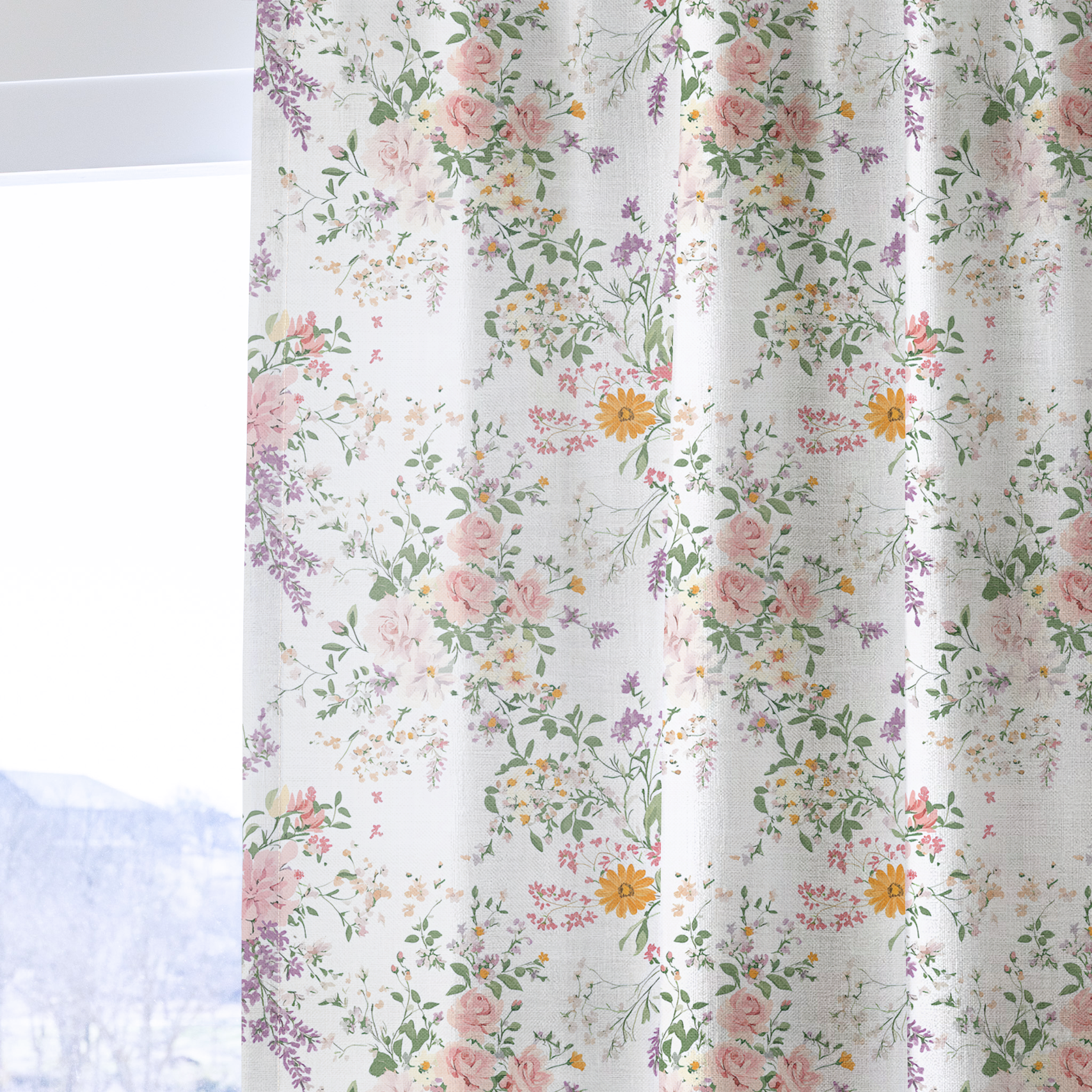 Lavender Lace - Drapery — one panel