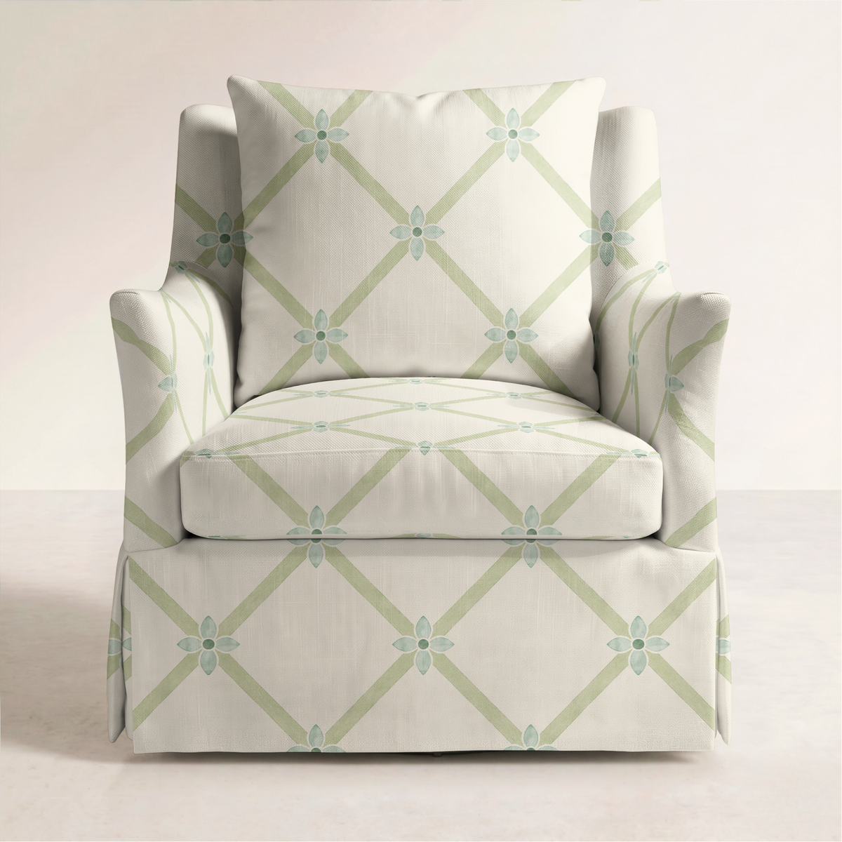 The Eleanor Chair in Mint To Be Floral Lattice