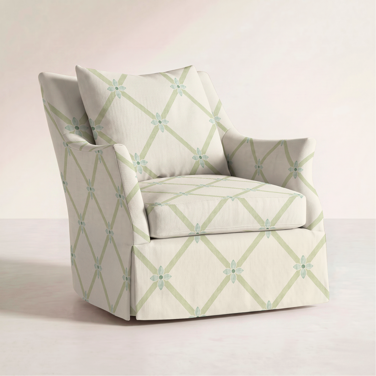 The Eleanor Chair in Mint To Be Floral Lattice