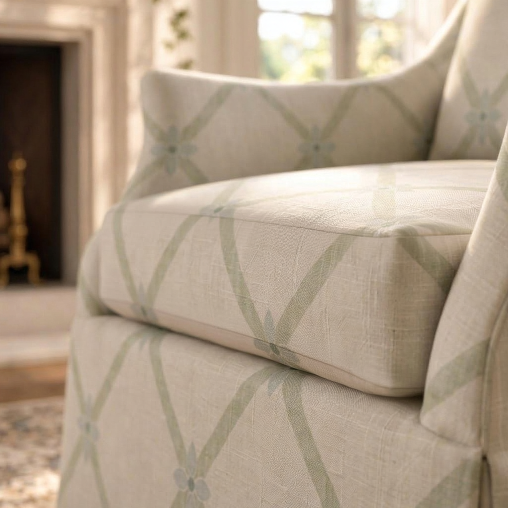 The Eleanor Chair in Mint To Be Floral Lattice