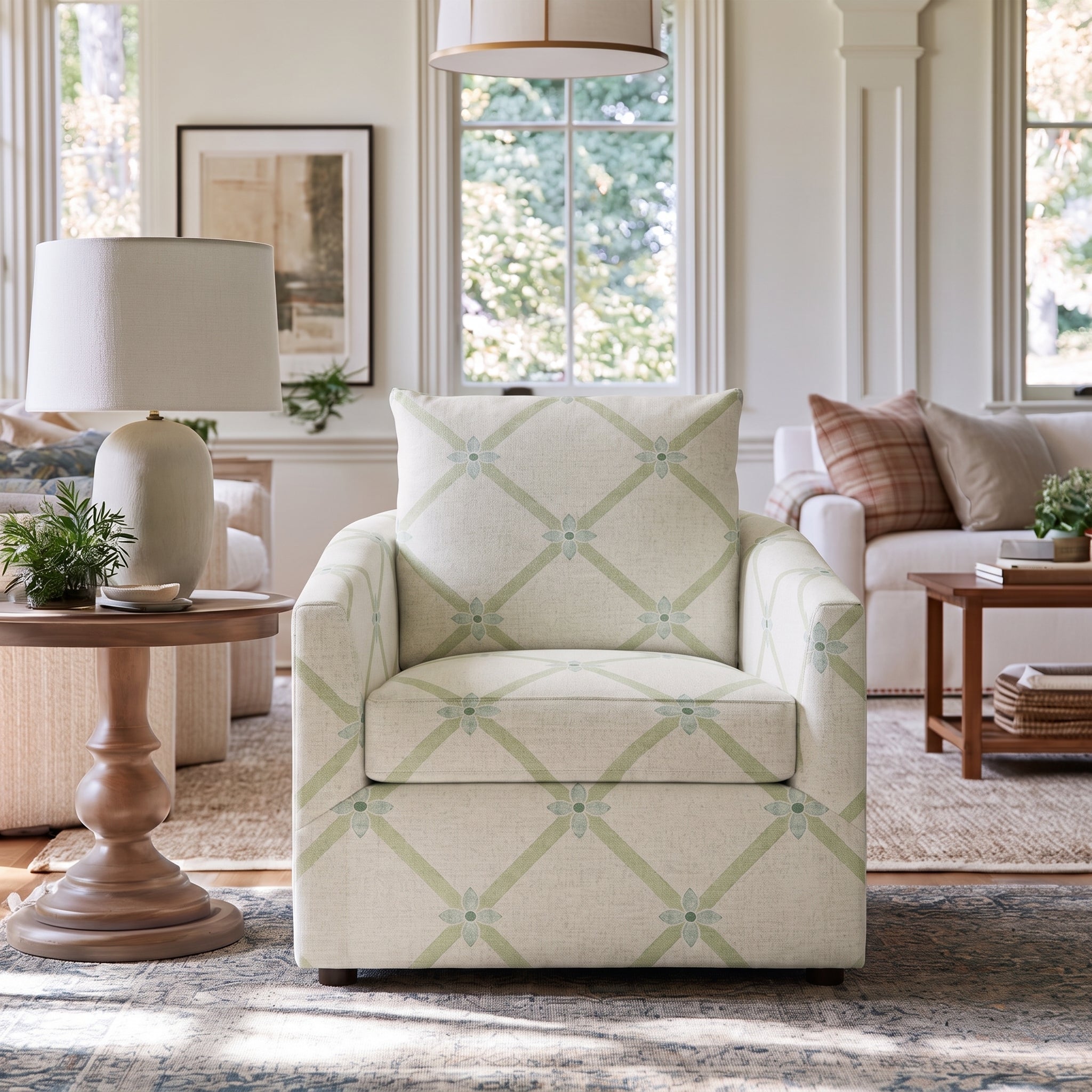 The Grace Chair in Mint To Be Floral Lattice