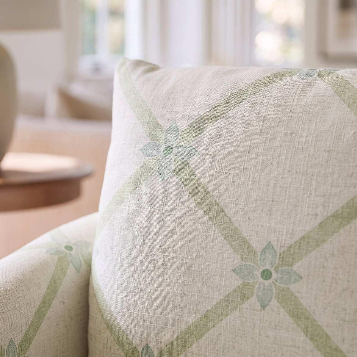 The Grace Chair in Mint To Be Floral Lattice