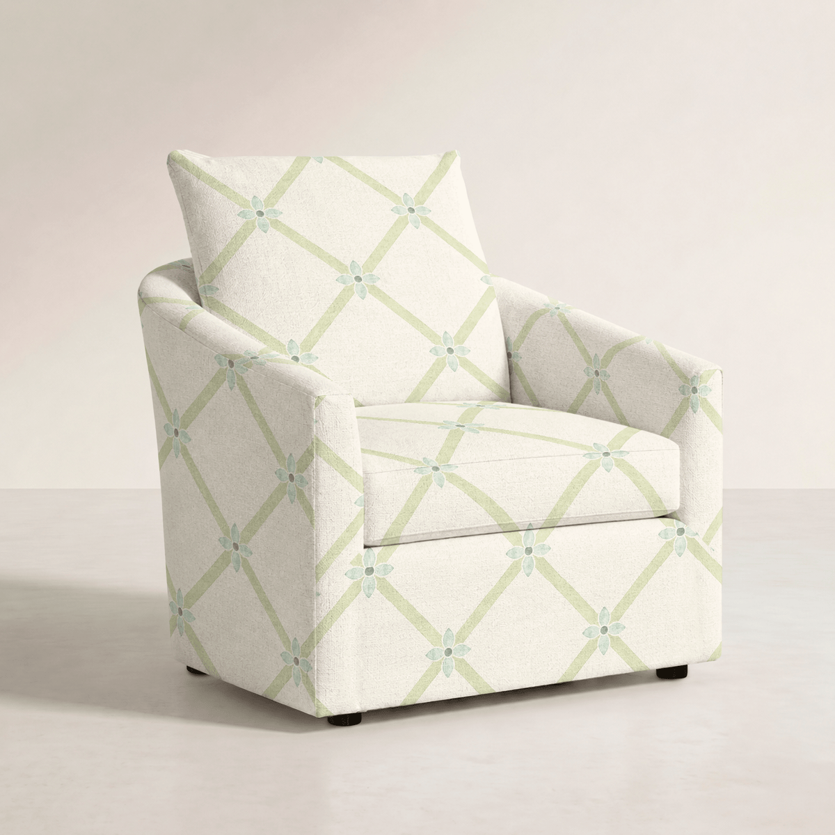 The Grace Chair in Mint To Be Floral Lattice - Lemon Park