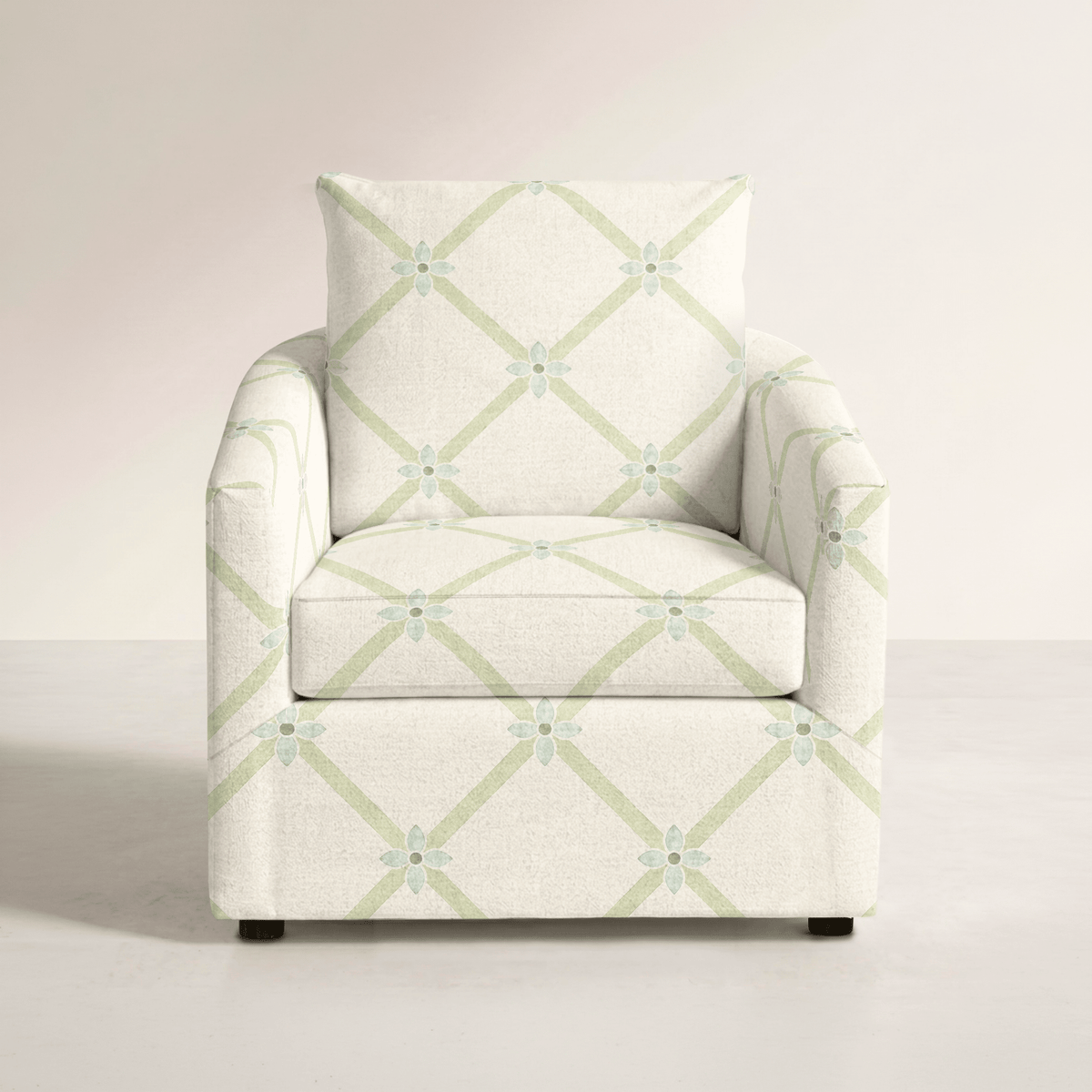 The Grace Chair in Mint To Be Floral Lattice - Lemon Park
