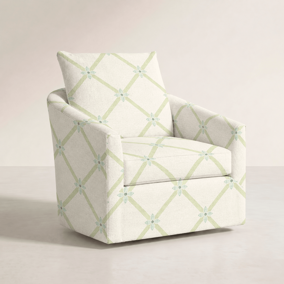The Grace Chair in Mint To Be Floral Lattice - Lemon Park