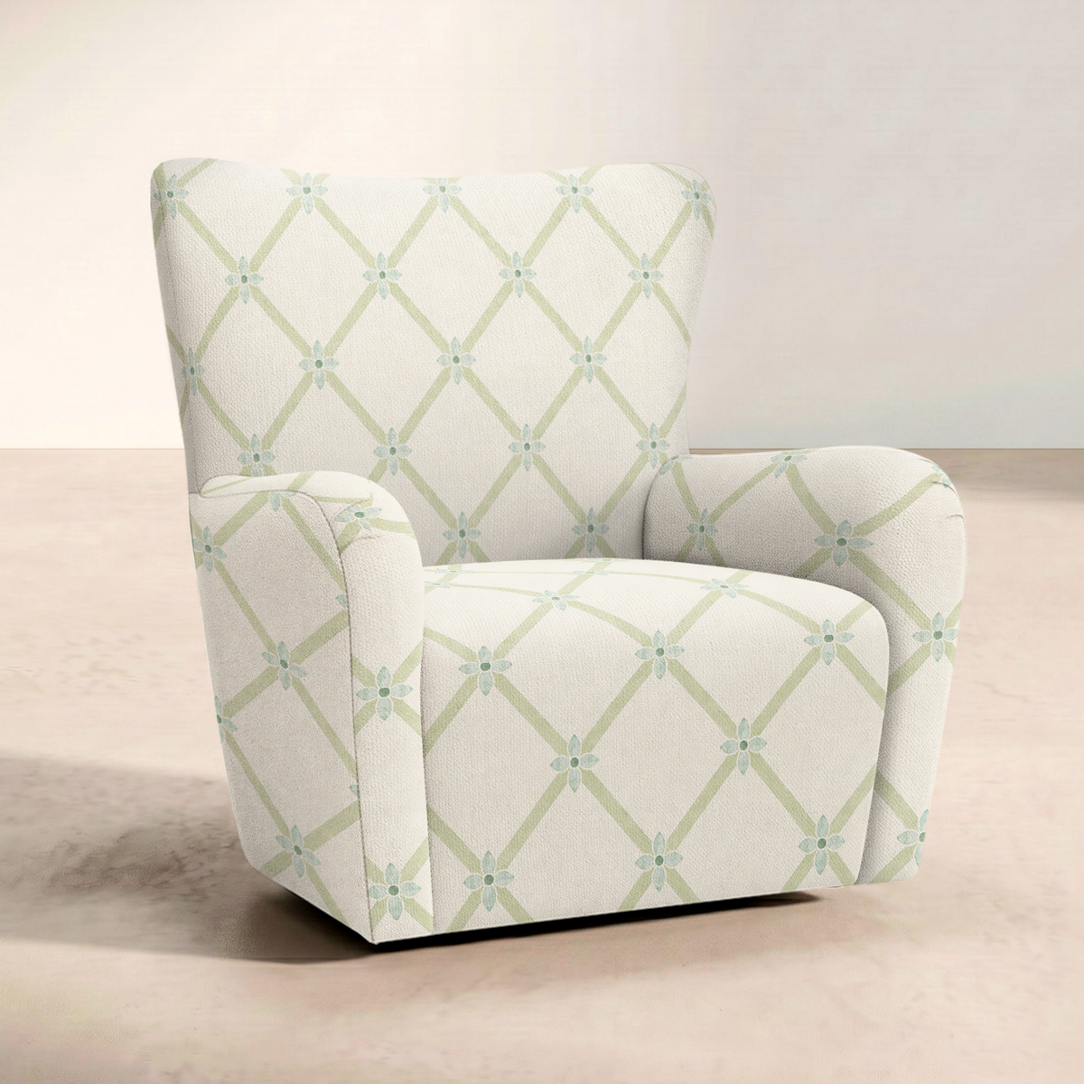 The Winston Chair in Mint To Be Floral Lattice