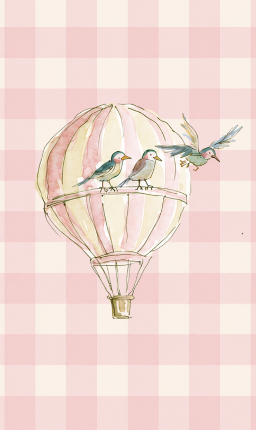 Juliet's Garden Balloon Gingham Study - Tapestry
