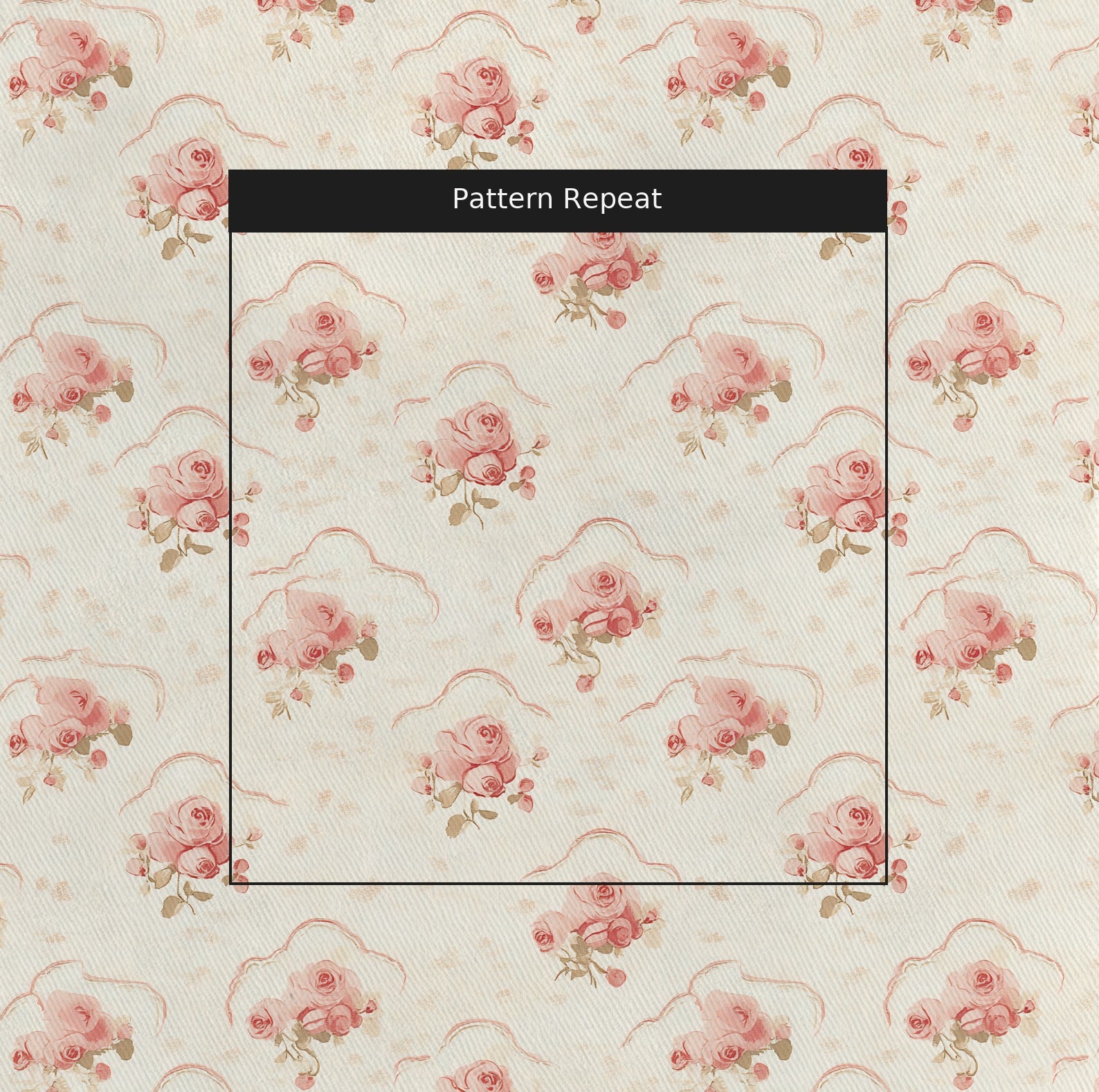 Floral Cameo Fabric by the Yard — pattern repeat