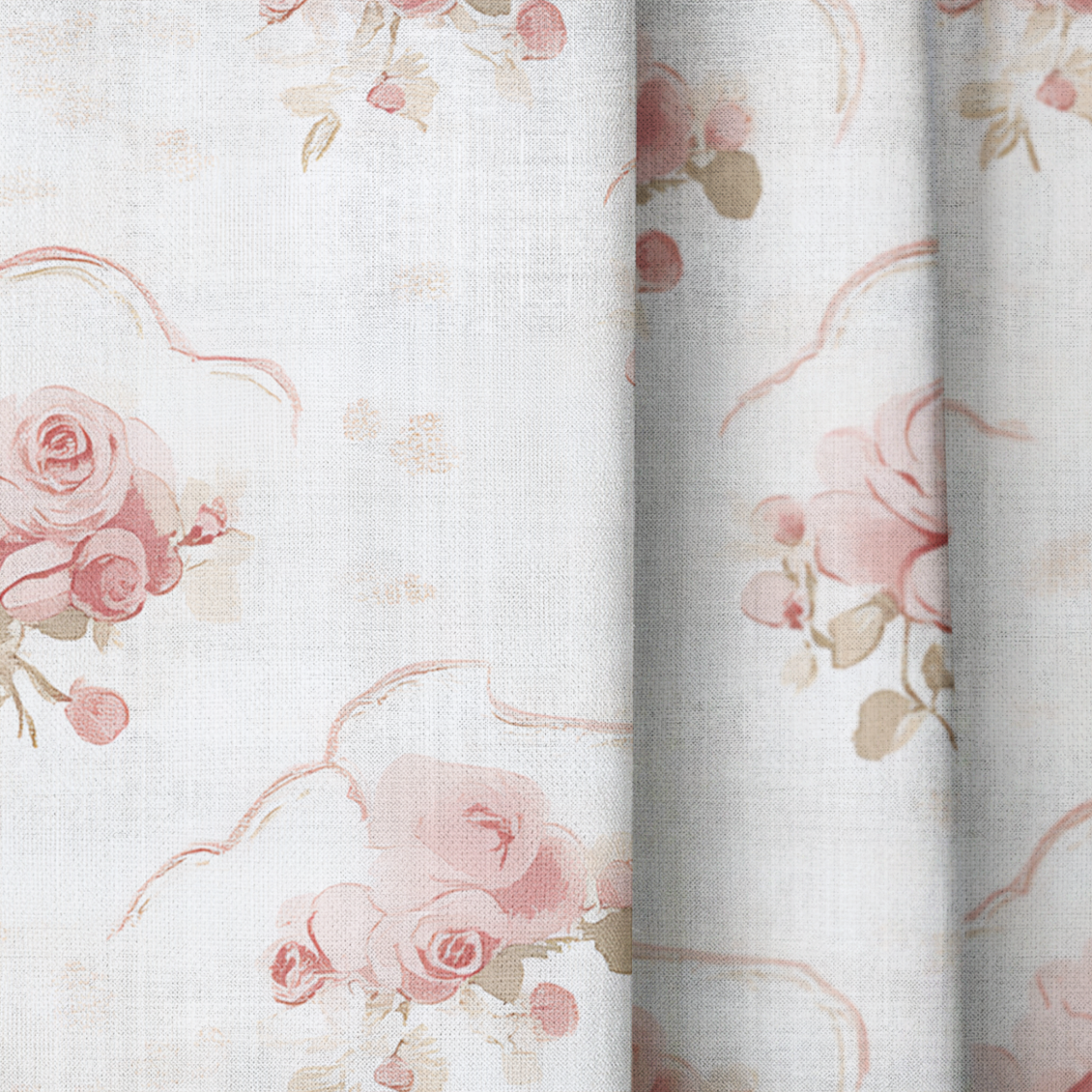 Floral Cameo - Drapery — close up