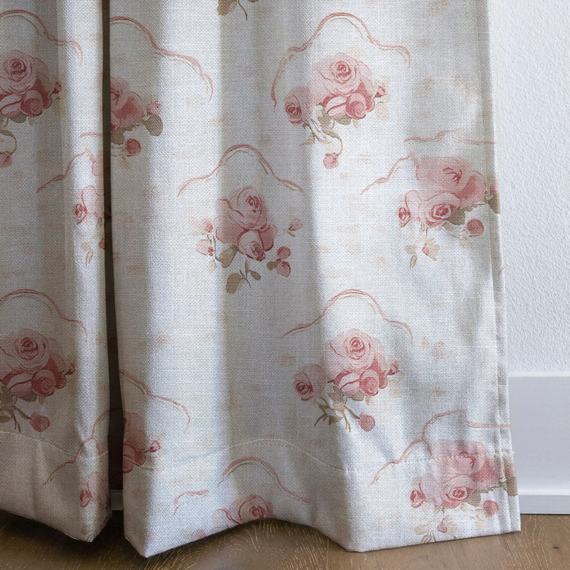 Floral Cameo - Drapery — corner closeup