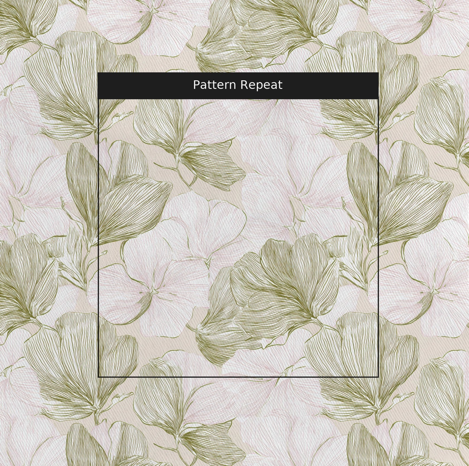 Rosy Air Fabric by the Yard — pattern repeat