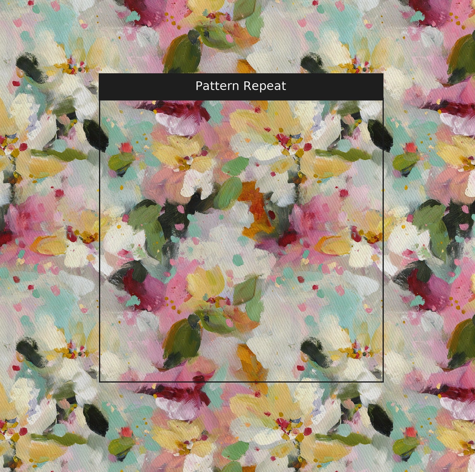 Fleur Garden Fabric by the Yard — pattern repeat