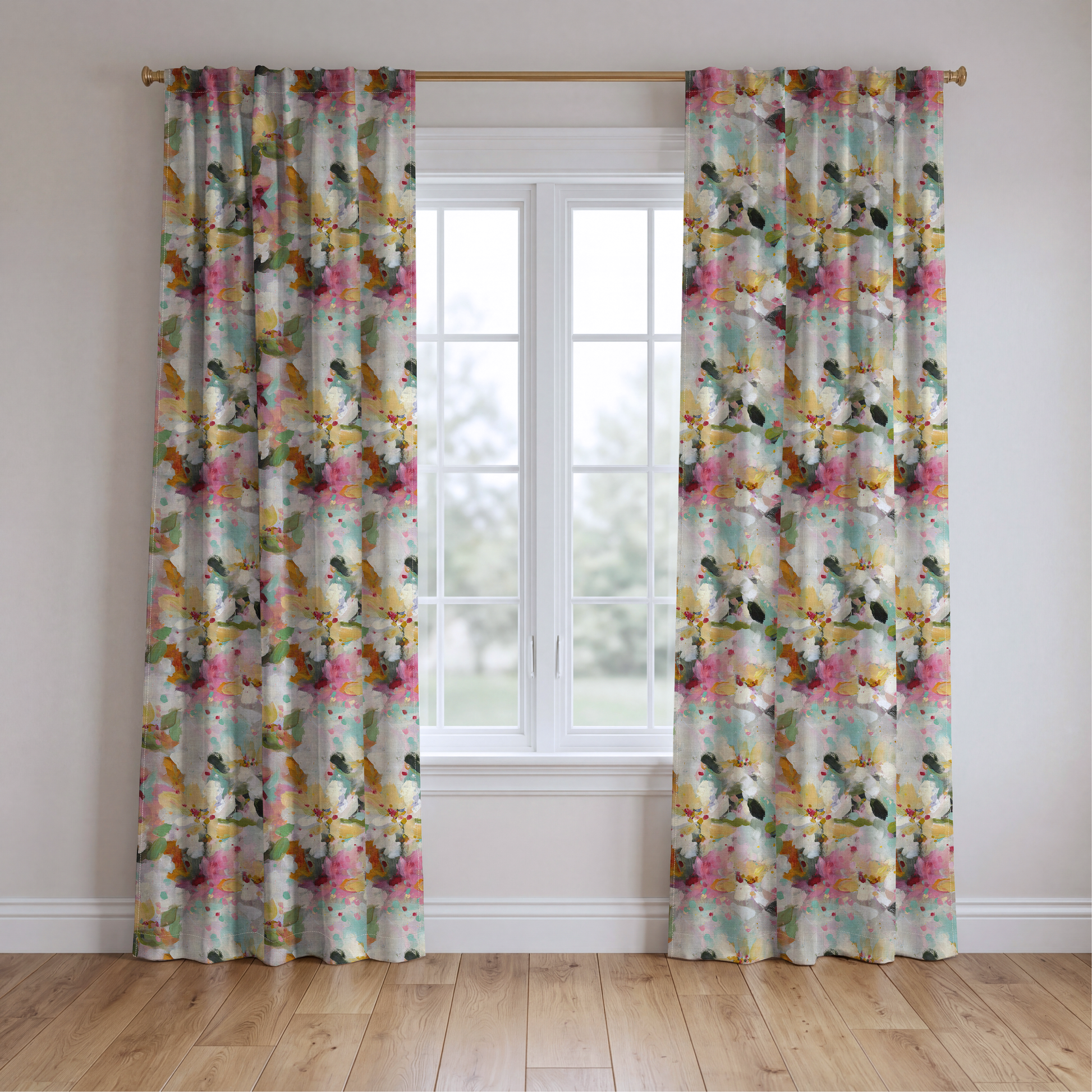 Fleur Garden - Drapery — two panels