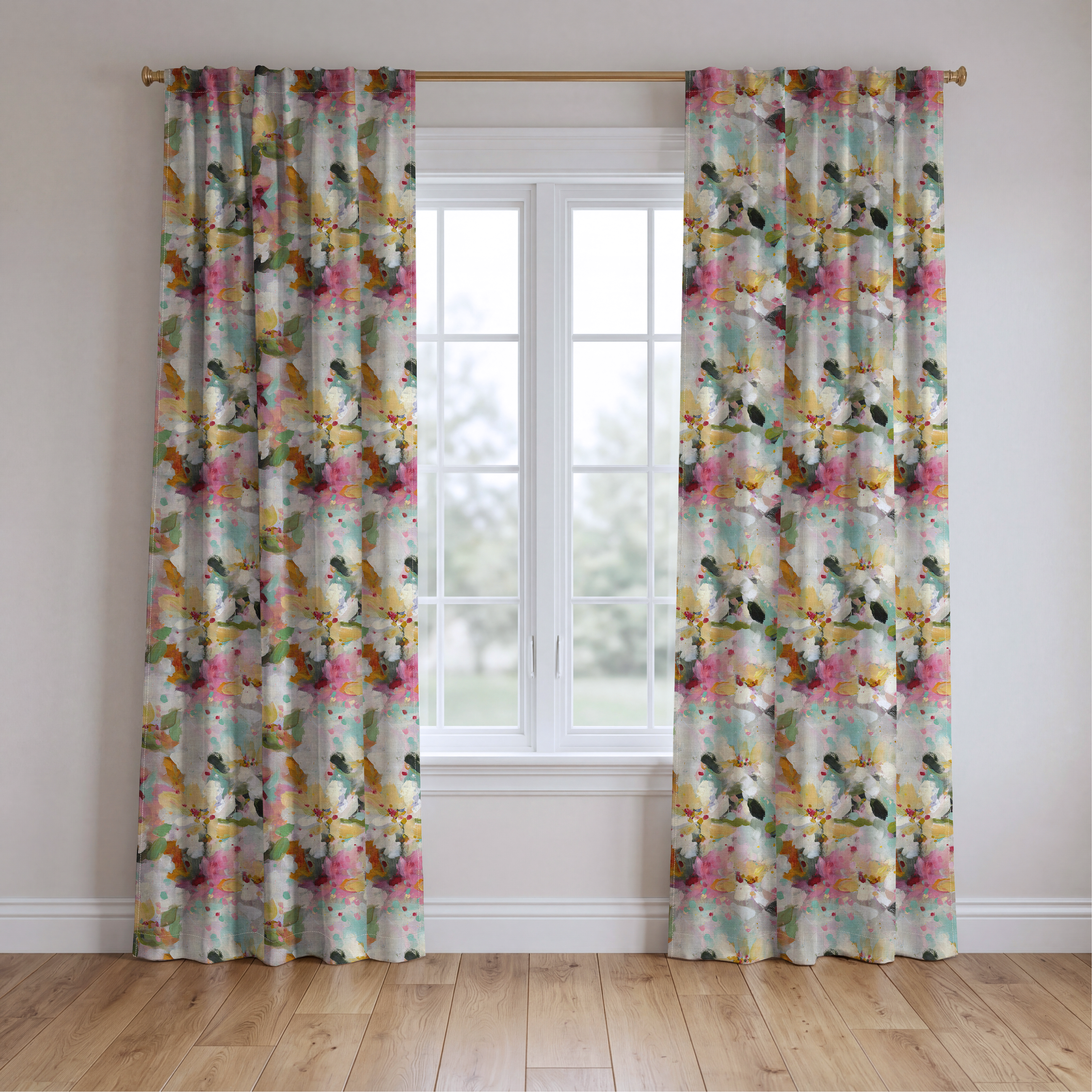 Fleur Garden - Drapery — two panels
