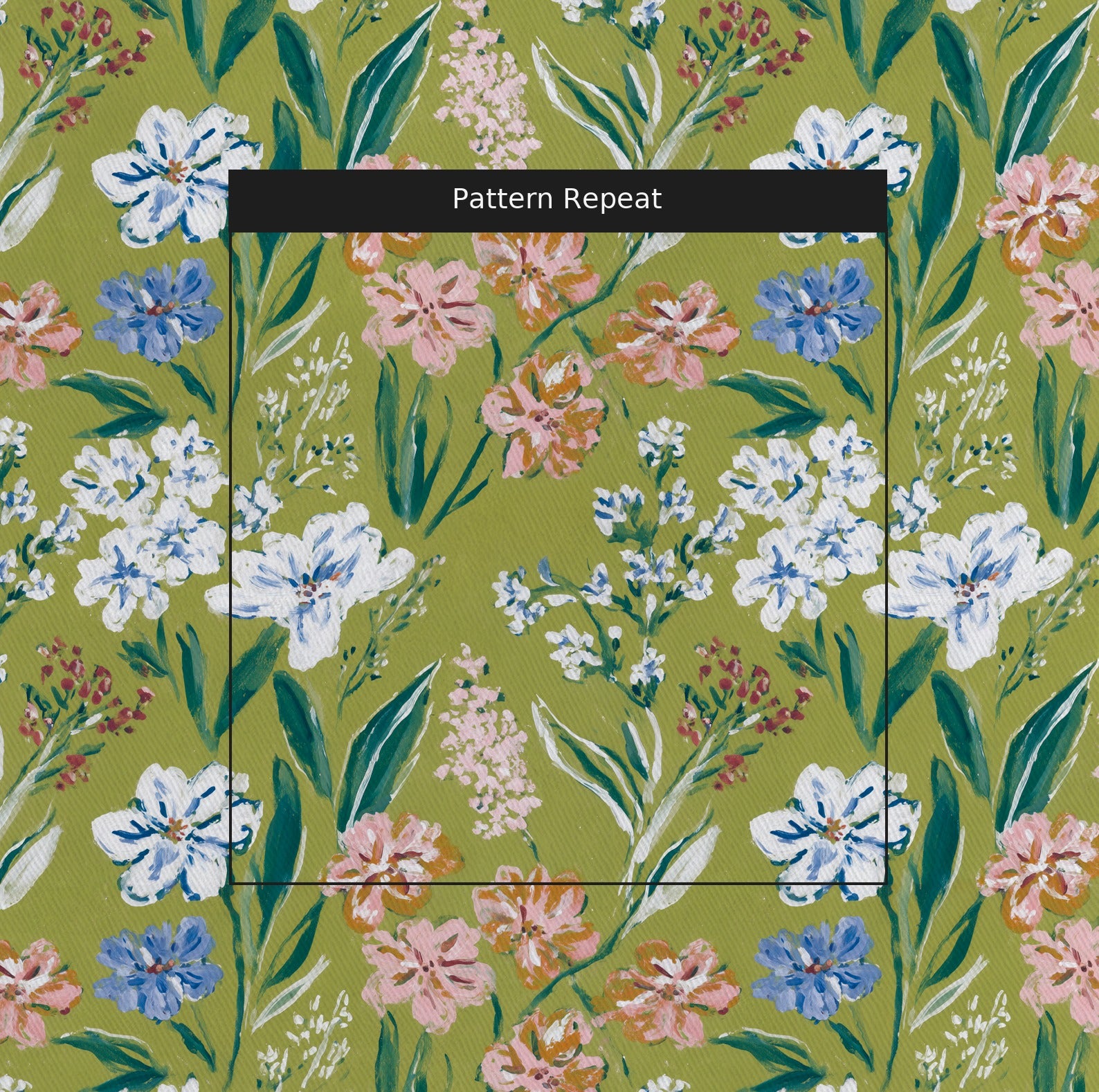 Ondine Fabric by the Yard — pattern repeat