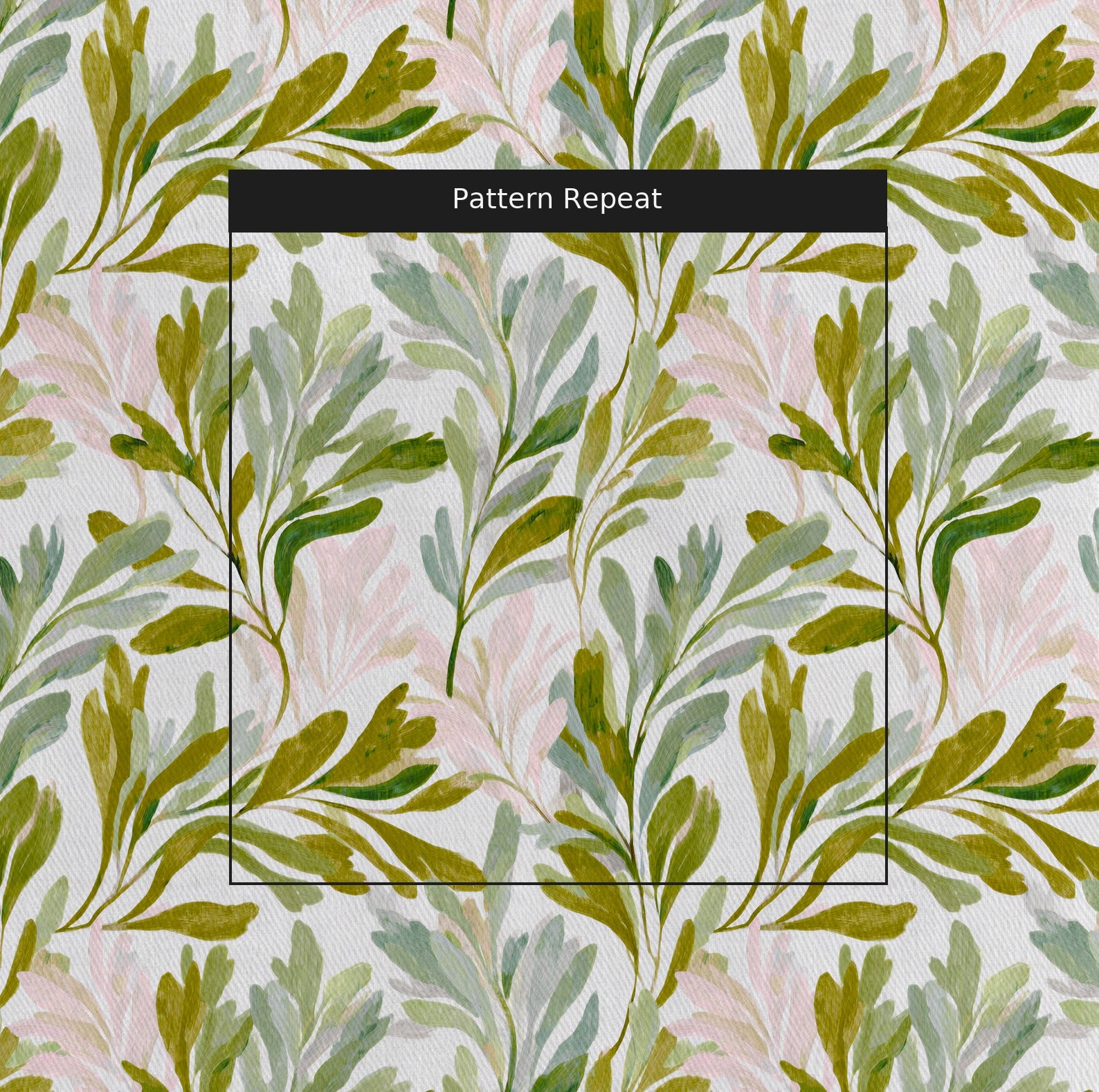 Olive Canopy Fabric by the Yard — pattern repeat