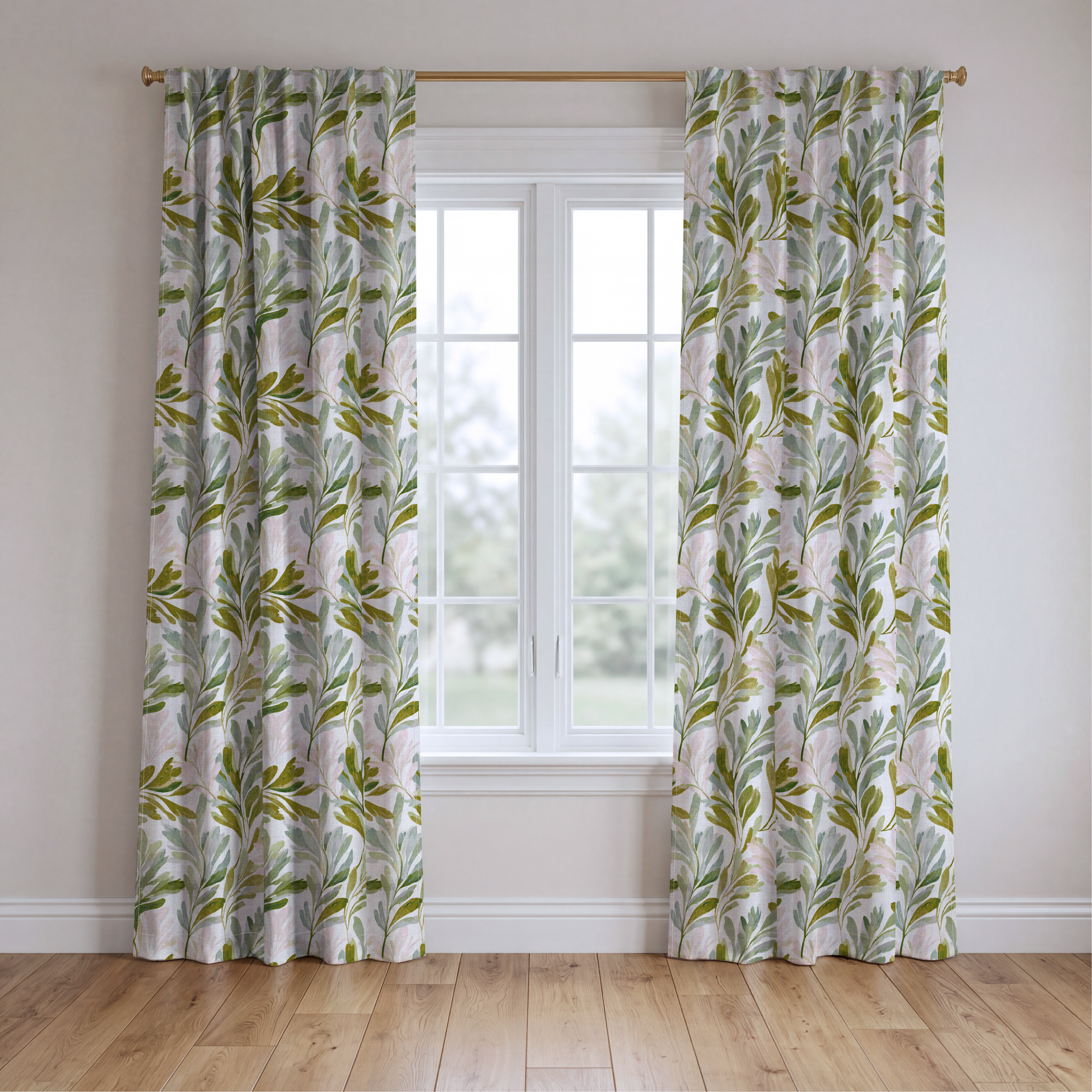 Olive Canopy - Drapery — two panels