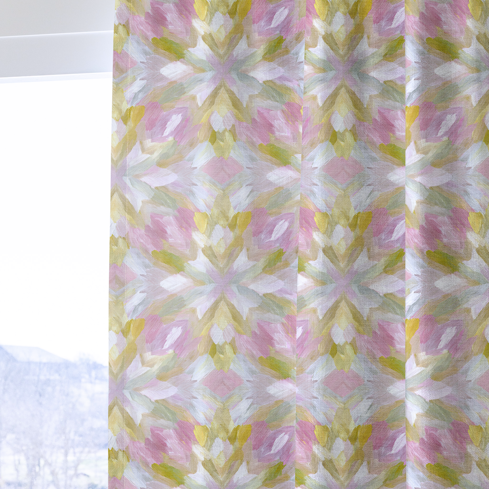 Blushed Mosaic - Drapery — one panel