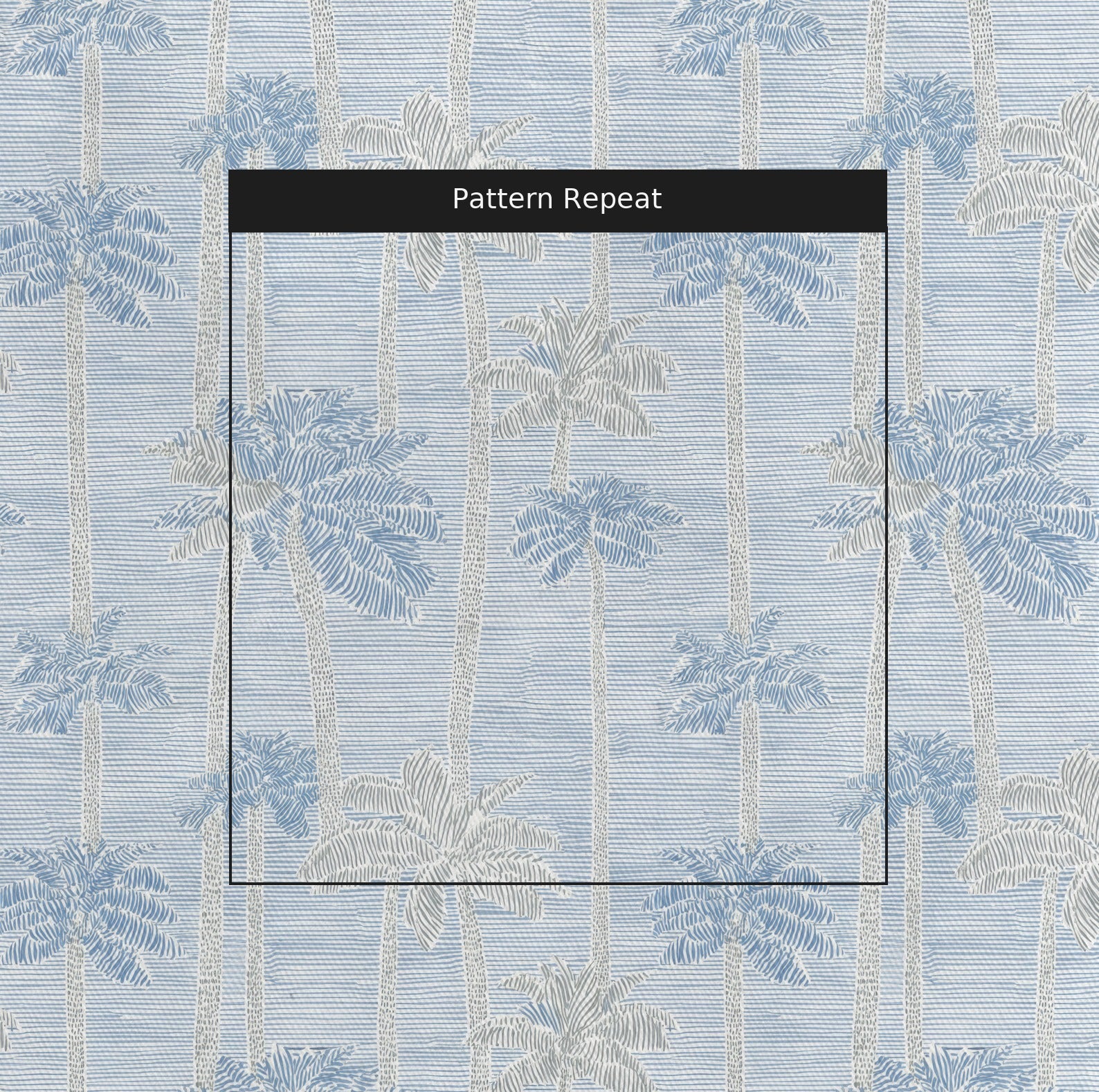Palm Sketch Fabric by the Yard — pattern repeat