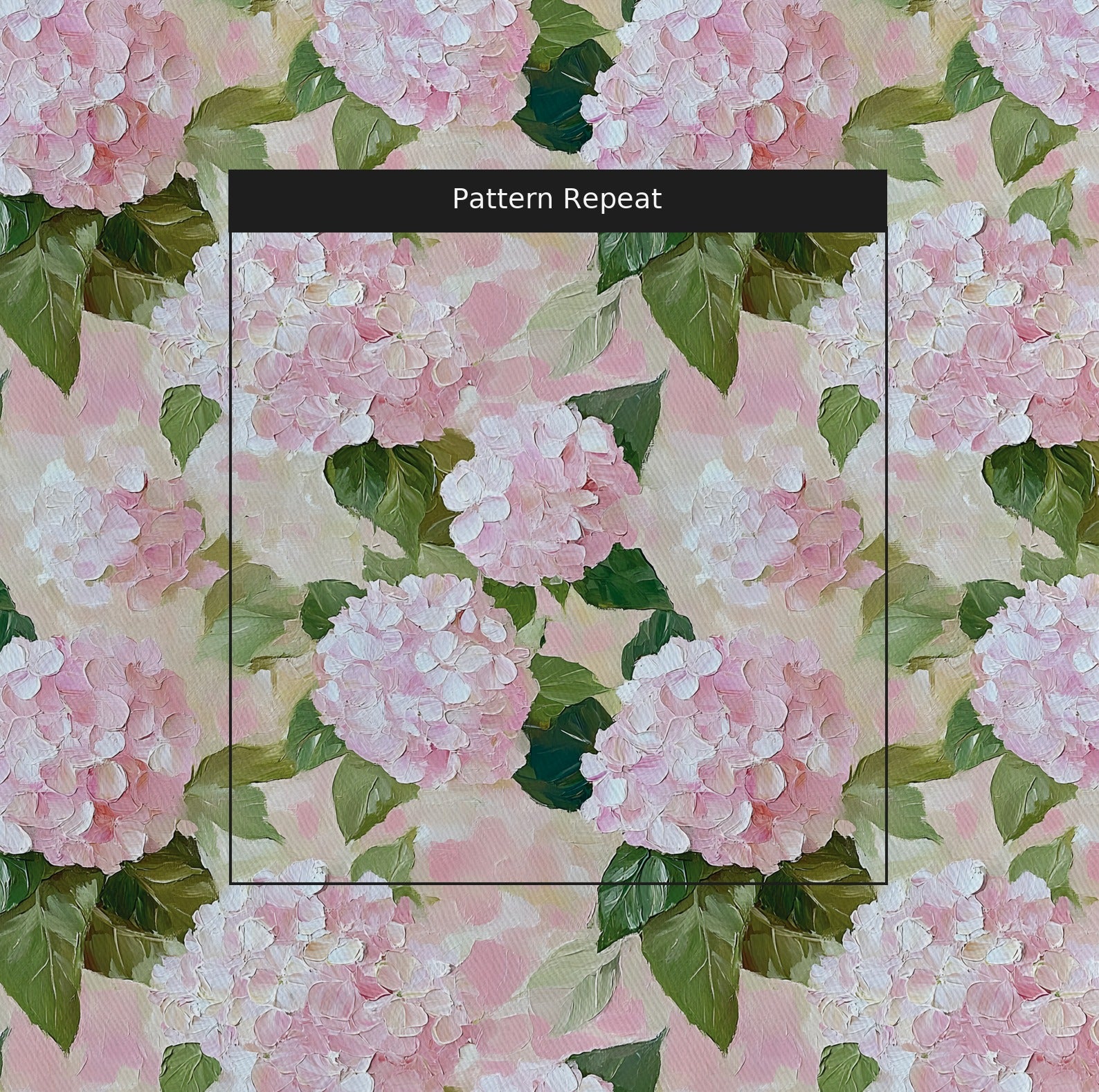 Hydrangea Haven Fabric by the Yard — pattern repeat