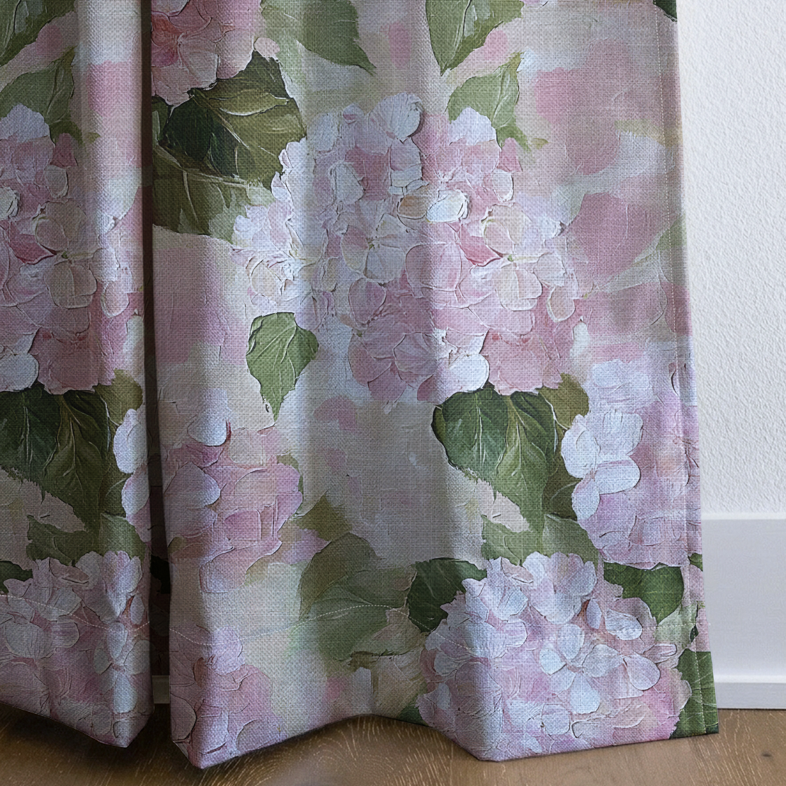 Hydrangea Haven - Drapery — corner closeup