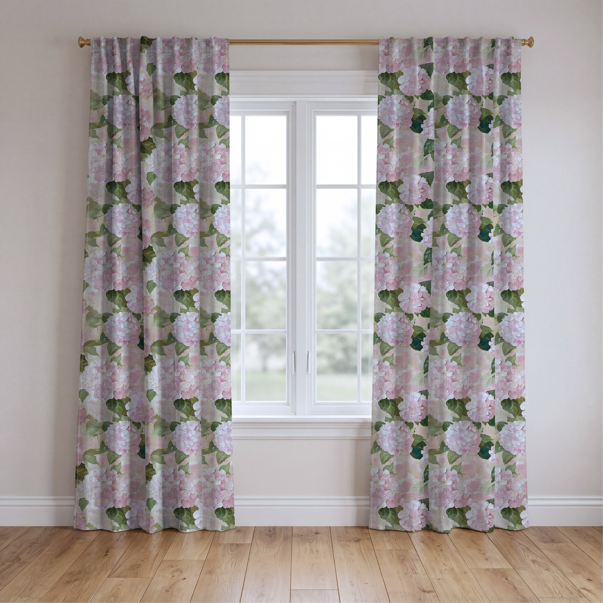 Hydrangea Haven - Drapery — two panels