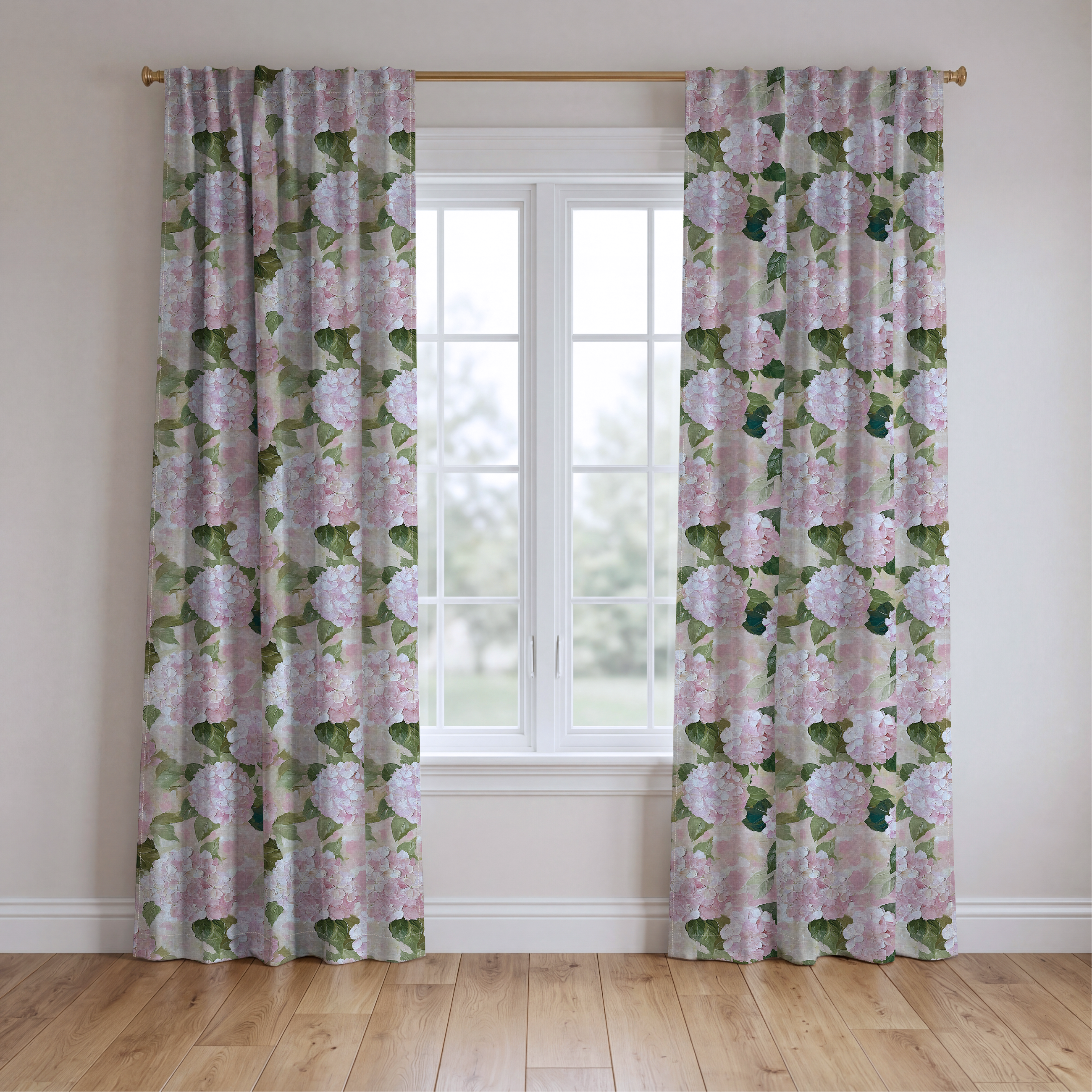 Hydrangea Haven - Drapery — two panels