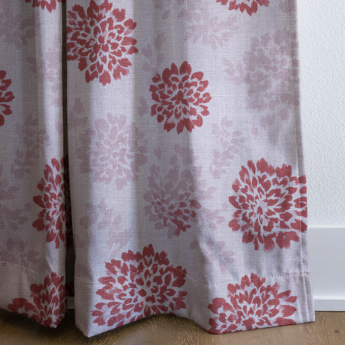 Winter Berry Poinsettia - Drapery — corner closeup